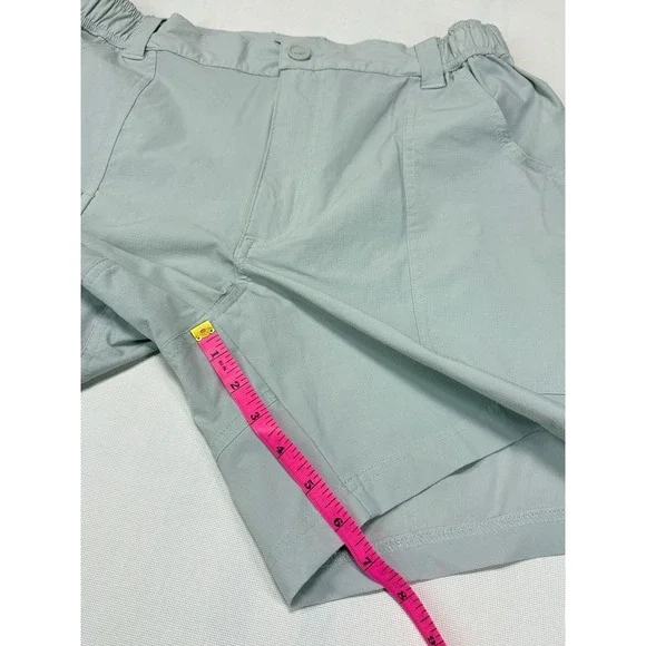 Coast Shore Men's Nylon Blend Gray Shorts Size Small Elastic Waist - Picture 15 of 16
